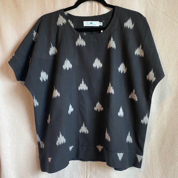 Fair Trade Genuine Ikat 100% Cotton Women's Shirt NWT 2XL / XXL Passion Lilie - Picture 4 of 11